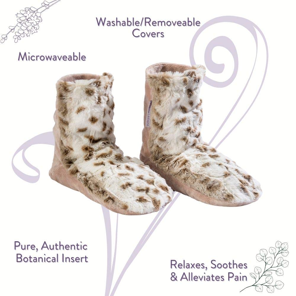 Sonoma Lavender Spa Booties, Microwavable Heated Slippers, Luxury Herbal Booties, Herbal Aromatherapy Foot Warmer, Arctic Circle,