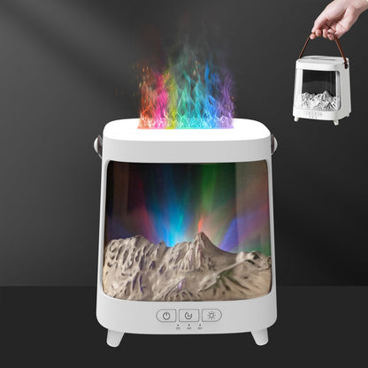 Colorful Flame Fire Diffuser Humidifier, 7 Colors Changing Oil Diffuser, Ultra-Quiet Aroma Essential Oils Aromatherapy Diffusers for Large Room, Bedroom, Office(Timeable, Waterless Auto off-150ml)