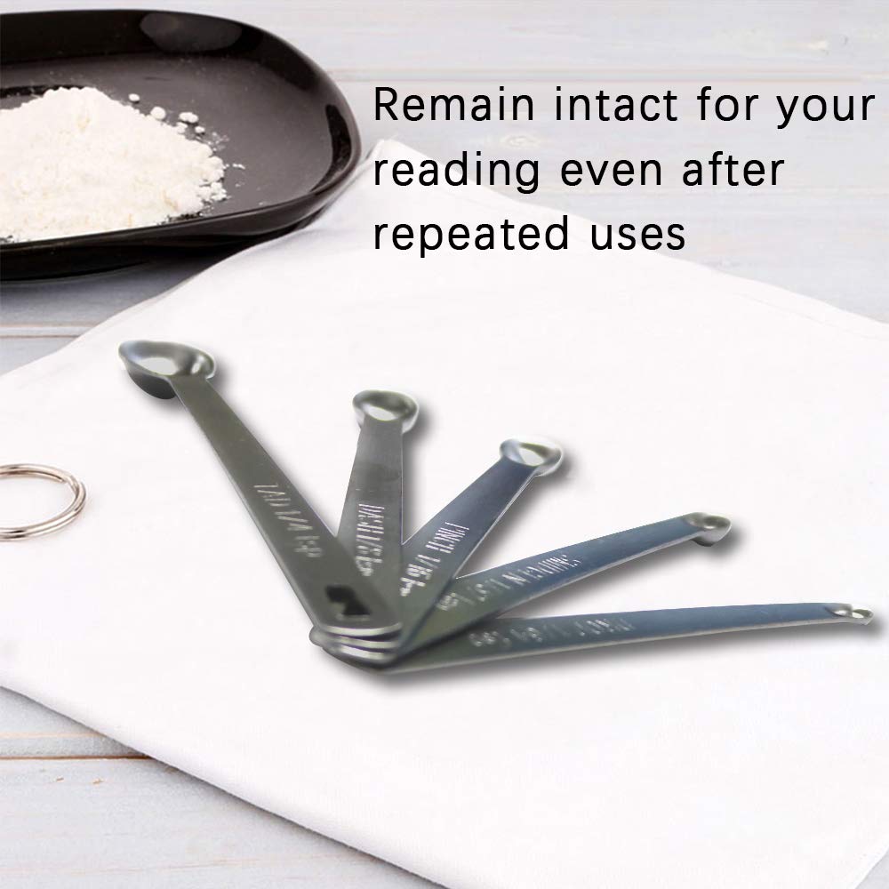 BERYLER 4Pack Mini Measuring Spoons Set, Heavy Duty Stainless Steel Teaspoon for Cooking and Baking, Suitable for Small Amount of Dry or Liquid Ingredients and Spices
