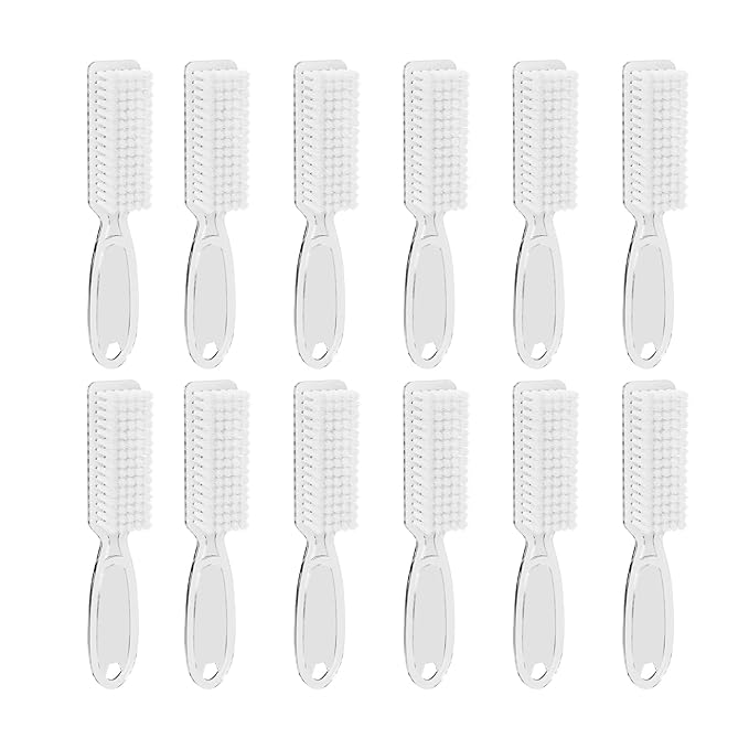 12 Pcs Handle Grip Cleaning Brushes, Hand Fingernail Nail Scrub Manicure Brush