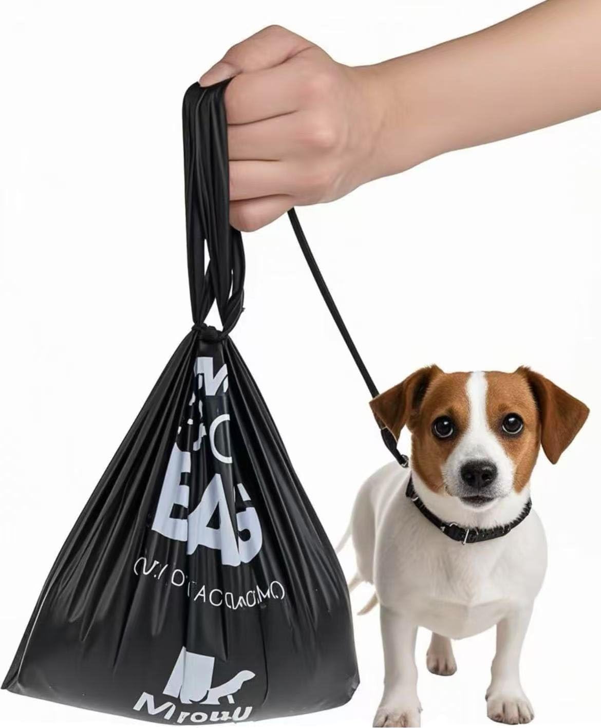 300 Counts Extra Thick Black Biodegradable Pet Poop Waste Bags With Handles for Dogs, Ocean Wind-Scented