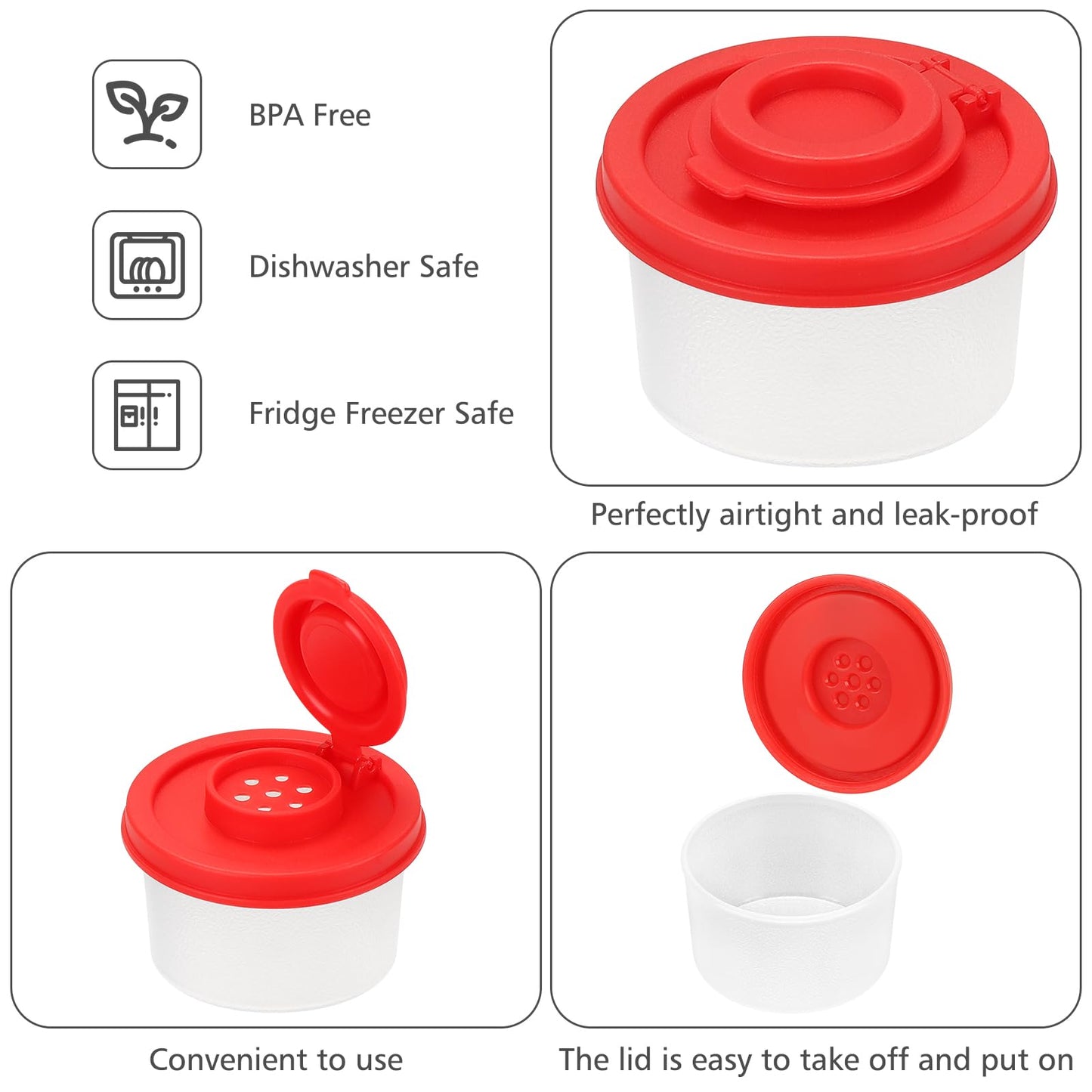 Accmor 4pcs Salt and Pepper Shakers, Mini Salt Shaker to go Moisture Proof Salt Pepper Shakers Spice Container Dispenser for Camping Picnic Lunch Boxes Travel Kitchen