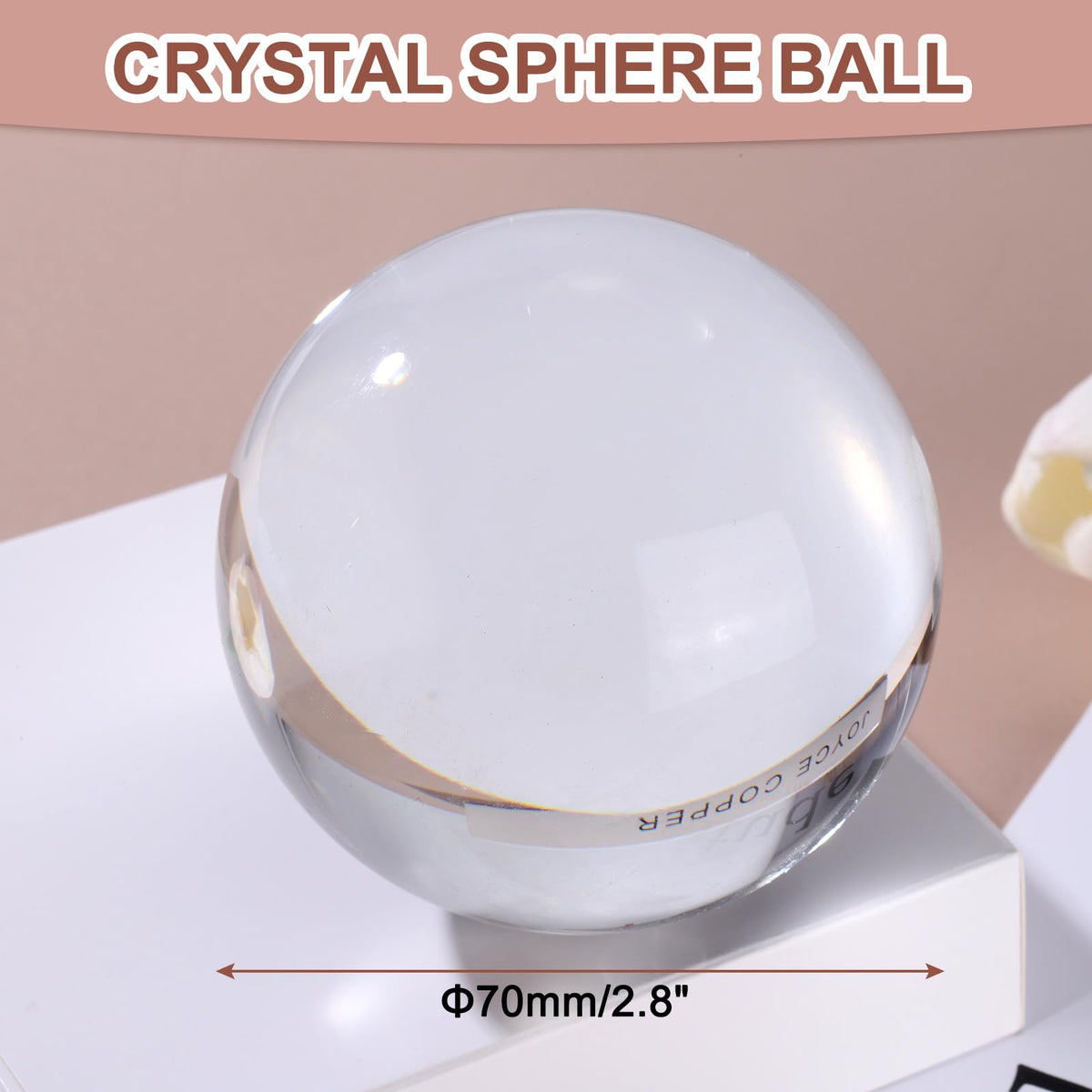 uxcell 70mm/2.8" Crystal Sphere Ball Glass Solid Decorative Sphere Crystal Ball Prop Ornament for Feng Shui Divination Fortune Telling Tabletop Fountain Decoration, Clear