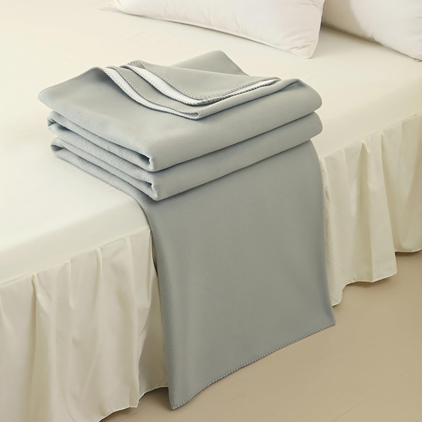 DCSKY Double Sided Cashmere Blanket, Throw Blanket for Couch, Home Decoration Bed Blanket (Grey/White 60''x80'')