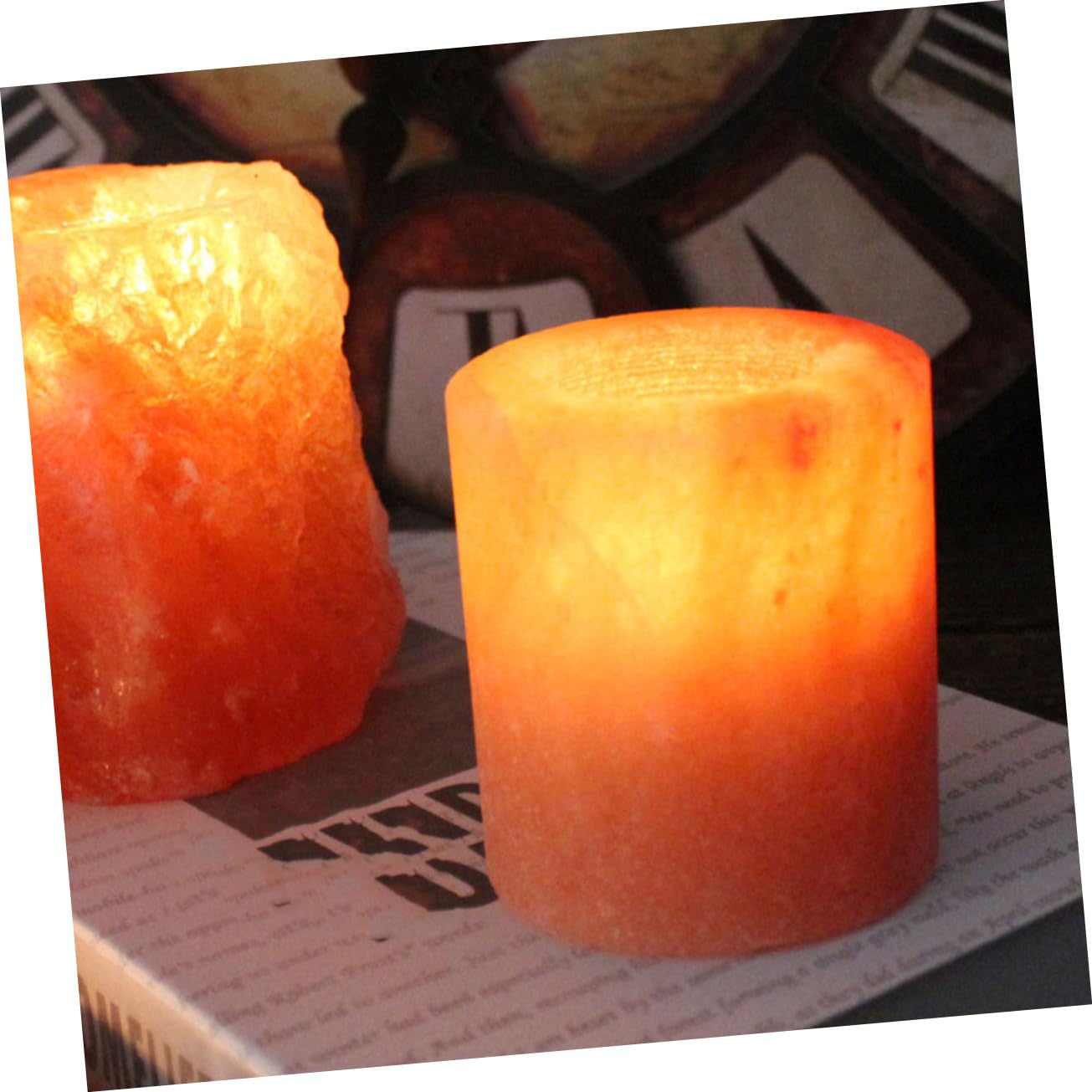 Alipis Himalayan Crystal Salt Candle Holder for Meditation Yoga Home Decor Votive Candle Stand 100% Natural Rustic Design for Table Centerpieces and Spiritual Spaces