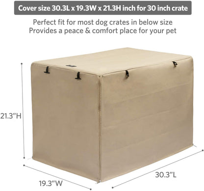 X-ZONE PET Double Door Dog Crate Cover - Polyester Pet Kennel Cover (Fits 24 30 36 42 48 inches Wire Crate)