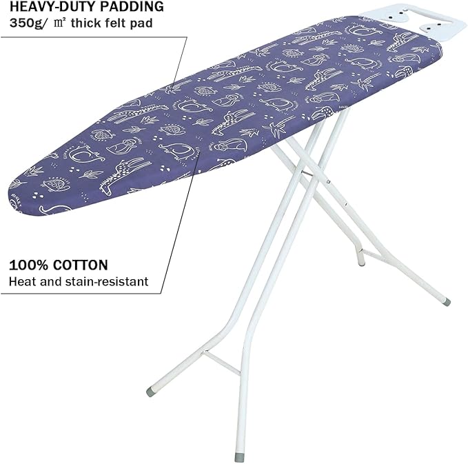 Ironing Board Cover and Pad Standard Size 15 x 54, 3 Pairs of Hook and Loop