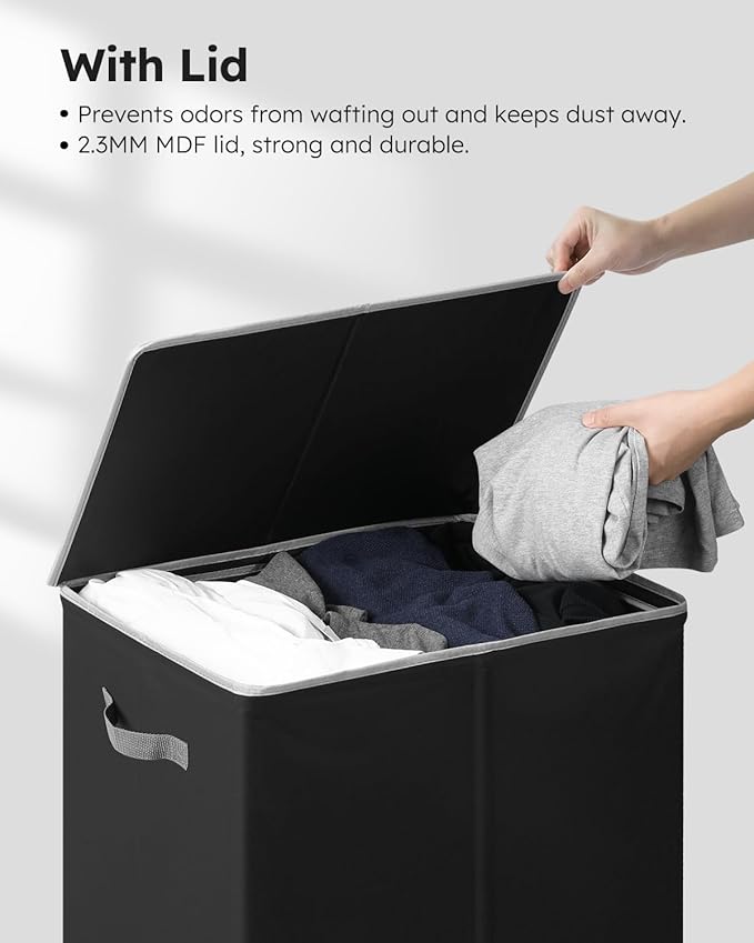 SOLEDI Laundry Hamper with Lid 130L Large & Tall Collapsible Laundry Basket