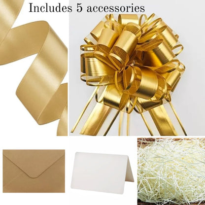 UoeRing Gold Large Gift Box 1Pcs 15x12x6 inch,luxury Gift Box with Lid for Birthday Christmas Valentine's Day Mother's Day (Includes Pull Bows,Card,Envelope,Filler)