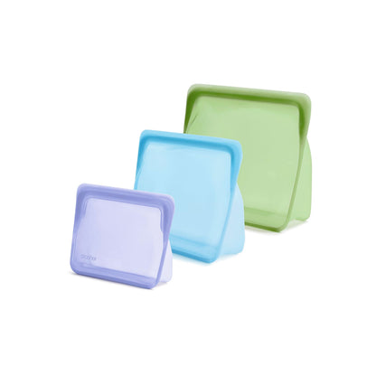 Stasher Premium Silicone Reusable Food Storage Stand-Up Mid Bag, Clear, Microwave, Sous Vide, Dishwasher, Oven and Freezer Safe, BPA Free, Leak-free, Eco-friendly, 56 Oz