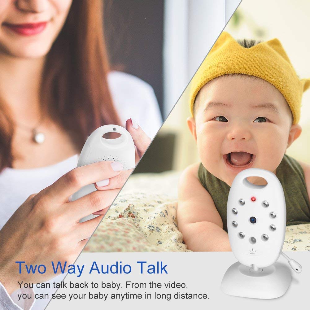 GHB Baby Monitor Video Baby Monitor Wireless with Camera Night Vision Temperature Monitoring Lullaby Function 2 Way Talk