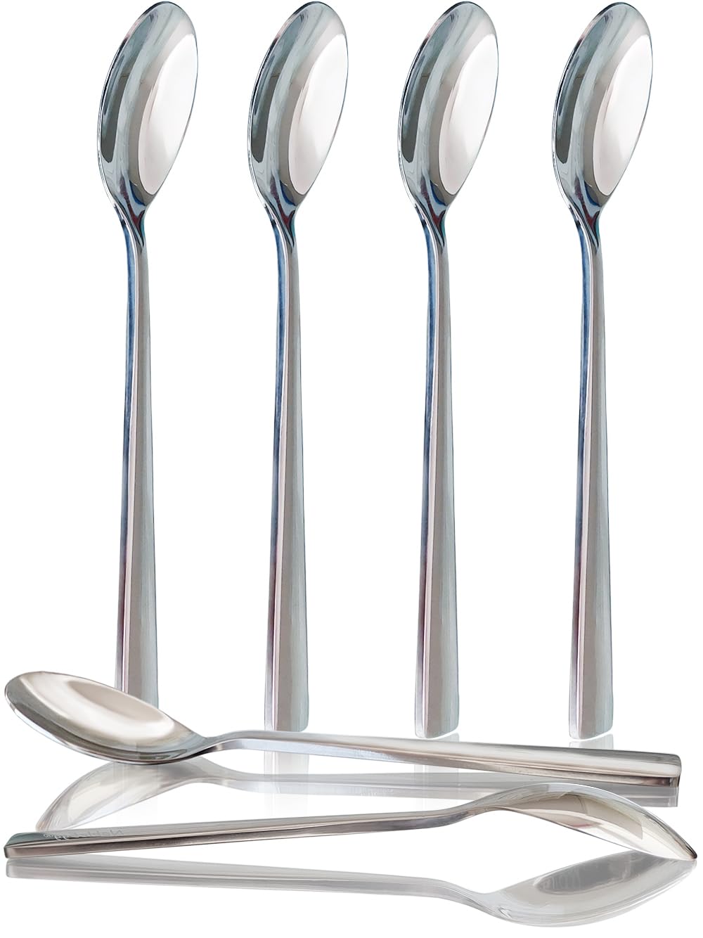 NobleEgg Egg Spoons for Soft Boiled Eggs, Coffee, Desserts | 18/8 Stainless Steel | 5.5 inches | Set of 6