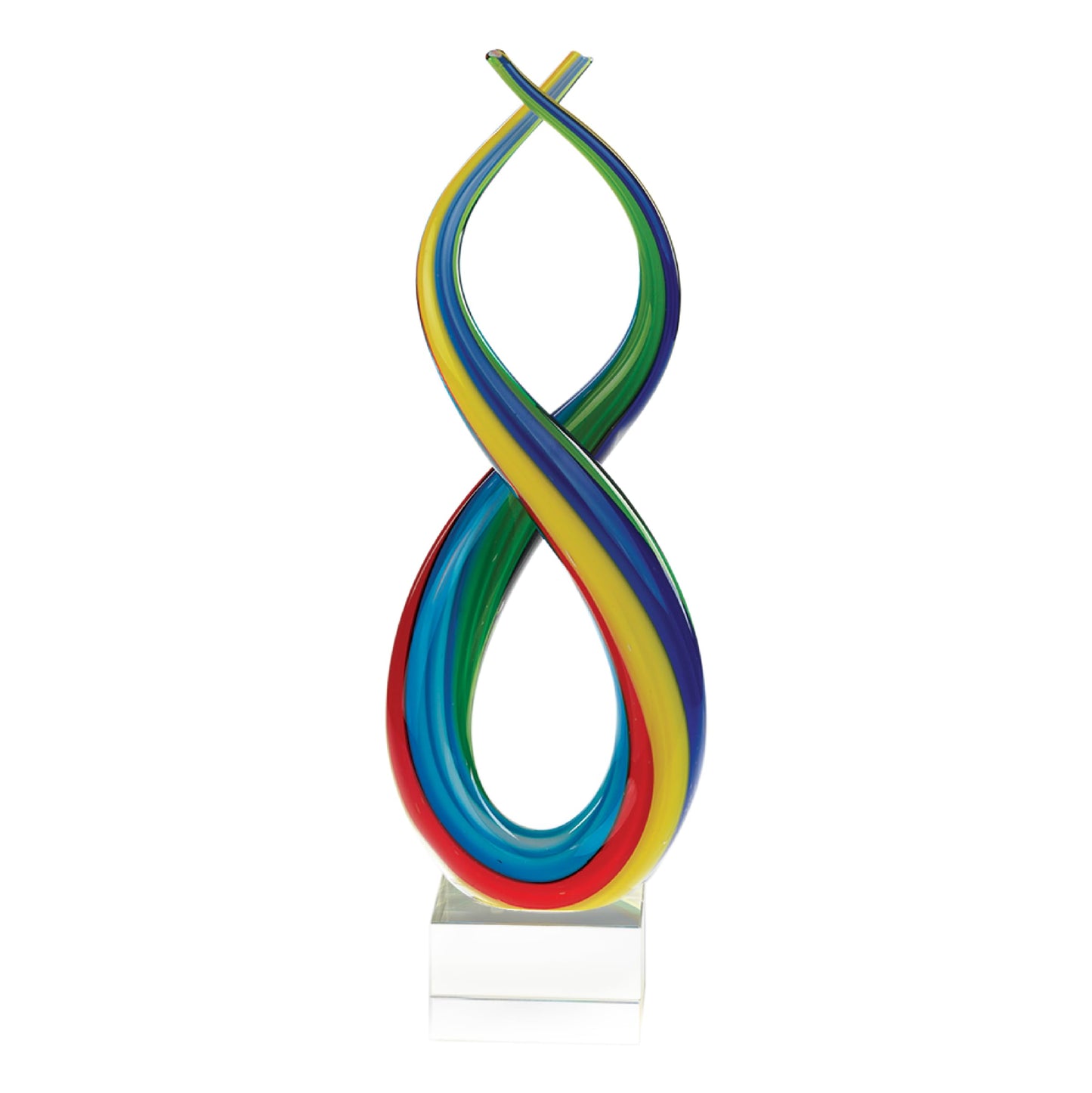 Badash Rainbow Murano-Style Art Glass Sculpture Centerpiece, 14 Inch