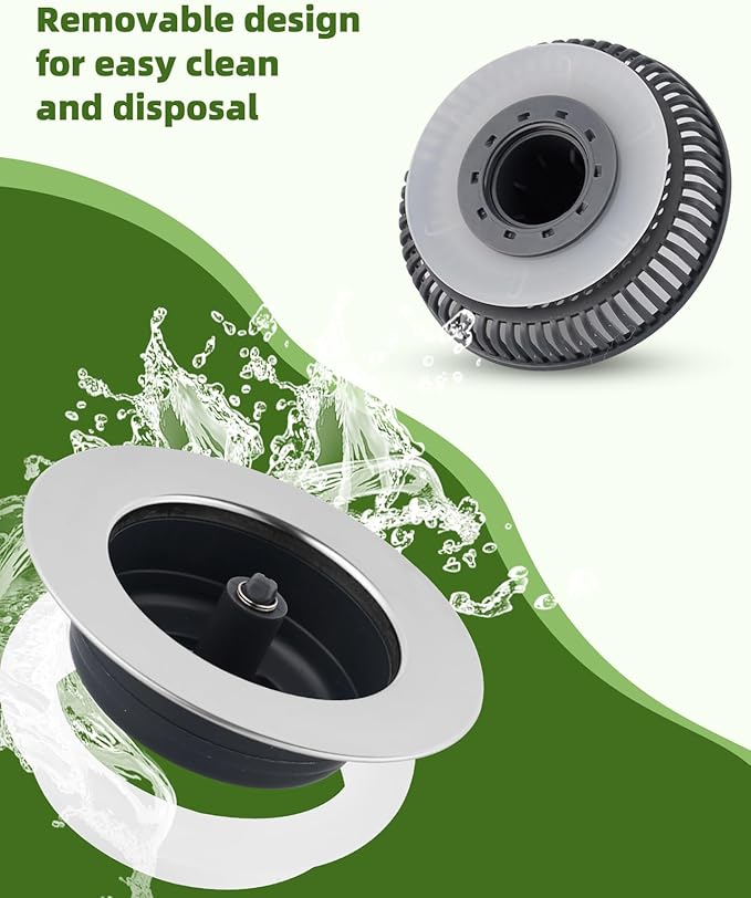 Universal 2PCS Kitchen Sink Strainer Stopper Combo, 3 in 1 Pop Up Kitchen Sink