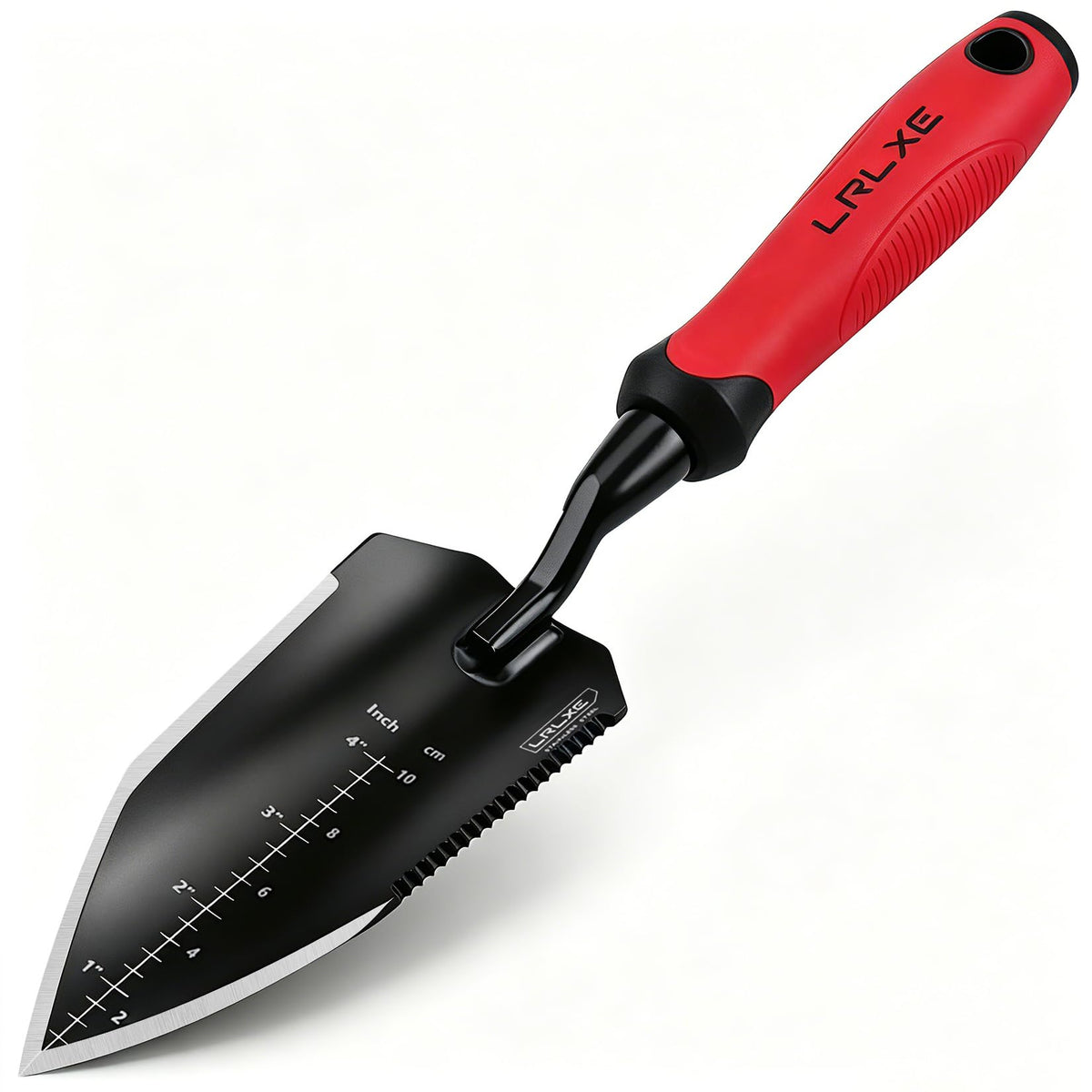 LRLXE Heavy Duty Garden Trowel, Stainless Steel Pointed Hand Shovel with Non‑Slip Rubber Handle, Ideal for Digging, Weeding, Transplanting, Planting Bulbs & Soil Scooping