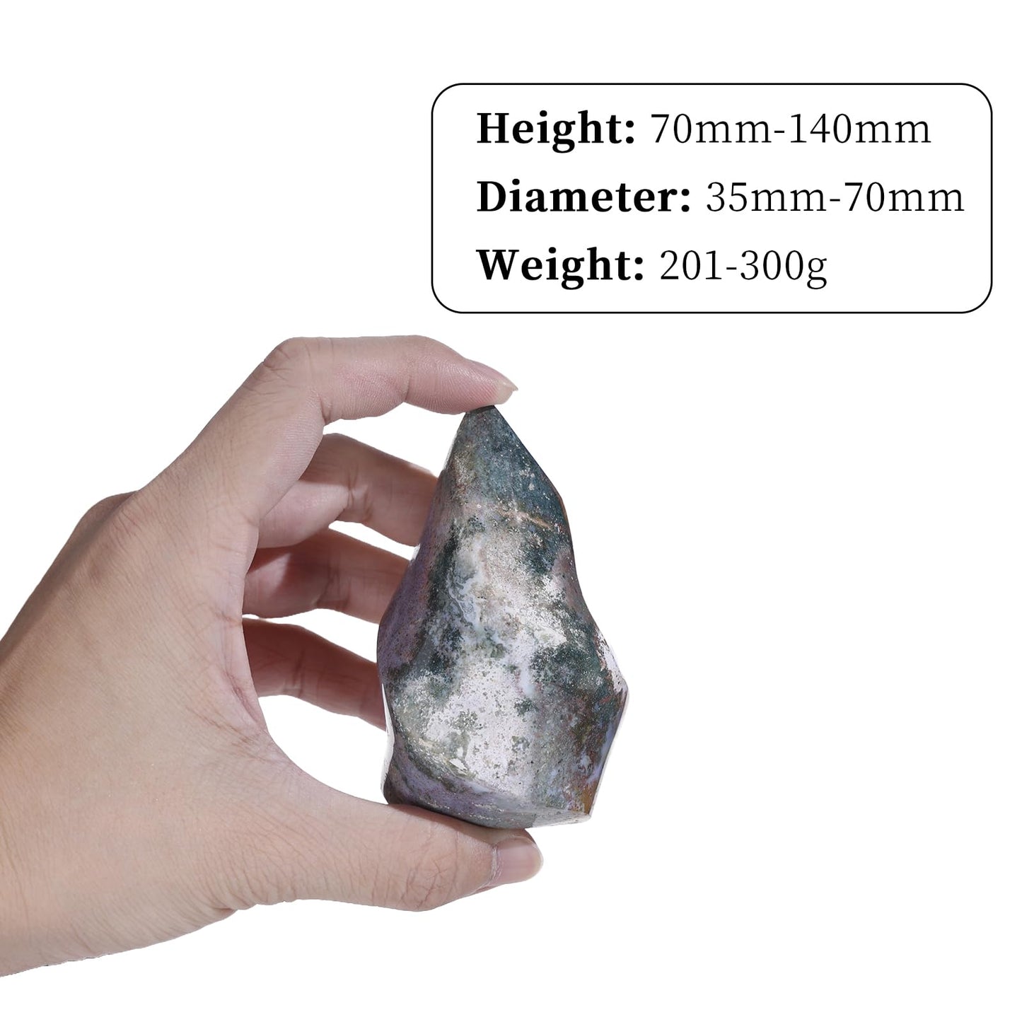 dssmboom Ocean Jasper Flame Shaped Stone Tower for Home Decor, Irregular Healing Crystal Specimen Mineral for Collection, Energy Balancing,201g-300g