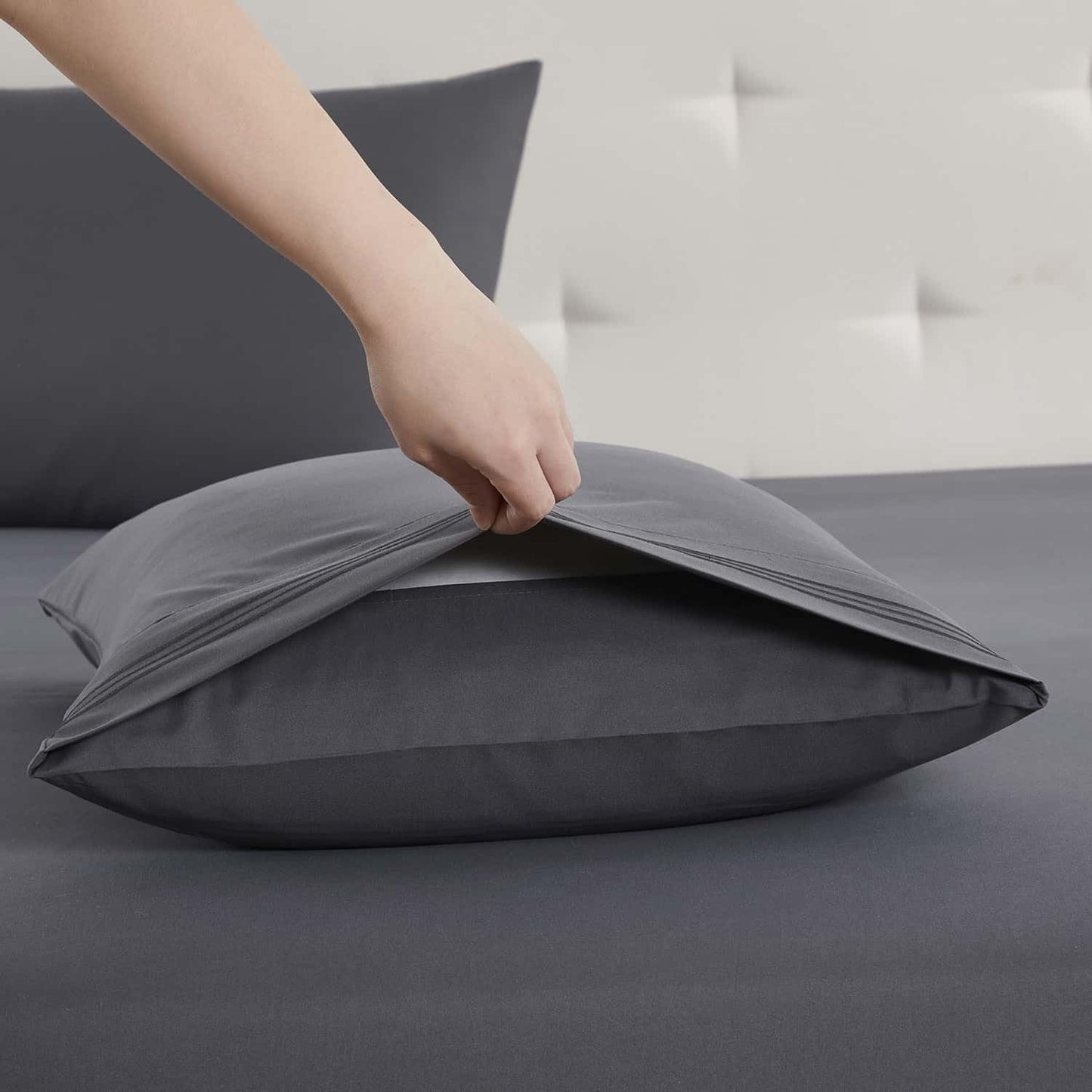 Clara Clark RV Queen Sheets, 6 Piece RV Sheets Set - Hotel Luxury Sheets for RV Bunks, Super Soft Bedding Set, Short Queen,Charcoal Gray