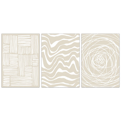 FEOFTIE Neutral Wall Art Beige Poster Modern Minimalist Canvas Printing Beige Wall Art Neutral Poster Line Art Canvas Boho Art Nordic Prints for Living Room Bedroom Office 16x24Inchx3 Unframed