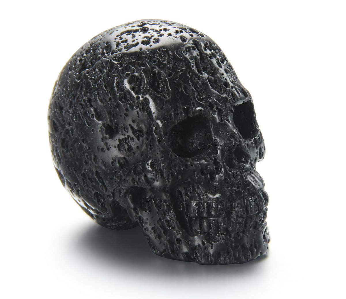 Skullis 2.0" Hot Lava Stone Crystal Skull, Hand Carved Gemstone Fine Art Sculpture, Reiki Healing Stone Statue.