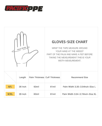 PACIFIC 26" Long Sleeve Gloves, Chemical Resistant Gloves. PVC Coating, Reusable, Heavy Duty Waterproof Gloves with Cotton Liner, Anti-skid, Acid-alkali and Oil, Large