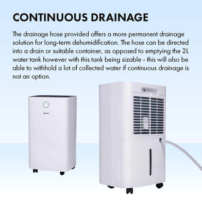 Devola 12L/day Low Energy Dehumidifier, Quiet & Energy Efficient (costs less than 5p per hour) Dehumidifiers for Home, Laundry Drying Dehumidifier, Dust Filter, Continuous drainage