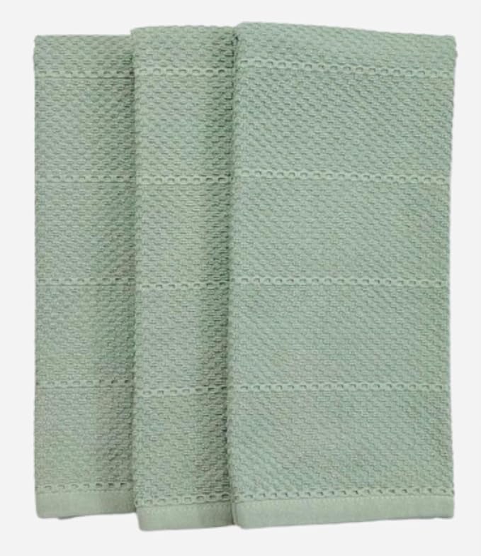 Serafina Home Sage Green Kitchen Dish Towels: 100% Cotton Cloth Soft Cleaning