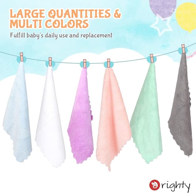 Orighty Baby Washcloths 50-Pack, Microfiber Coral Fleece Baby Face Towels