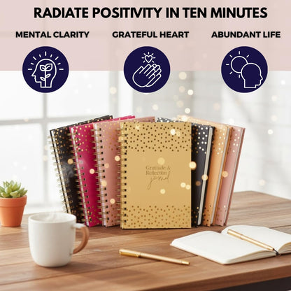 Shine Sparkle Slay Gratitude Journal for a Fresh Start | New Year Daily Reflection Practice, Undated 90-Day Journal with Unique Daily Affirmations, 250+ pages, Undated Planner Gifts A5