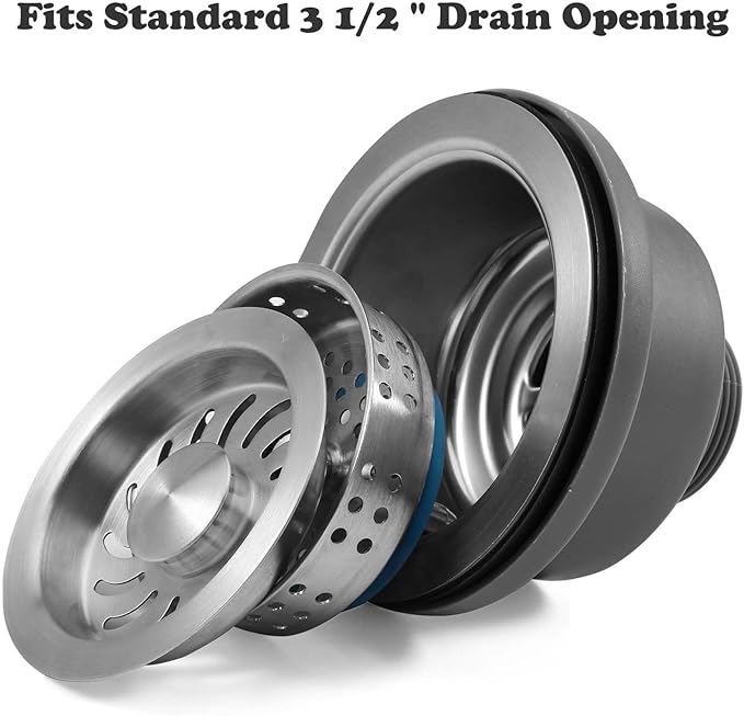 3-1/2 ‘’Kitchen Sink Drain Assembly Kit 304 Stainless Steel Sink Strainer Drain
