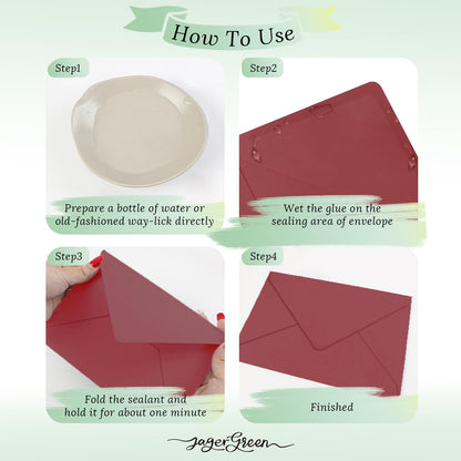 JAGERGREEN 50 Pack 5x7 Envelopes Letter Size, Red A7 Envelopes Self Seal for Wedding Invitation, Envelope 5.4x7.6 for Greeting Cards, Photos, Baby Shower, Graduation, Thank You Cards, Announcements