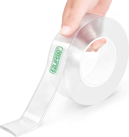 EZlifego Double Sided Tape Heavy Duty(Extra Large 16.5FT), Nano Adhesive Mounting Tape Wall Decor,Sticky Picture Hanging Adhesive Strips Poster Tape