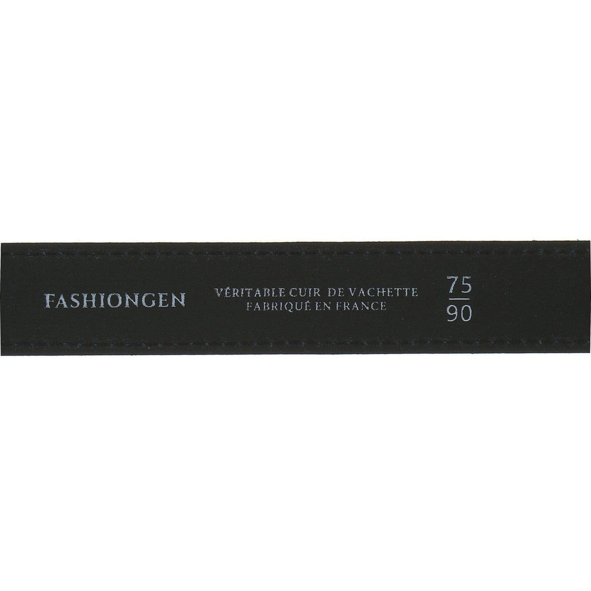 FASHIONGEN - Women genuine Italian leather belt LUNA, Made in France - Black (Golden buckle), 80 cm (31 in) / Waist size 29 to 30