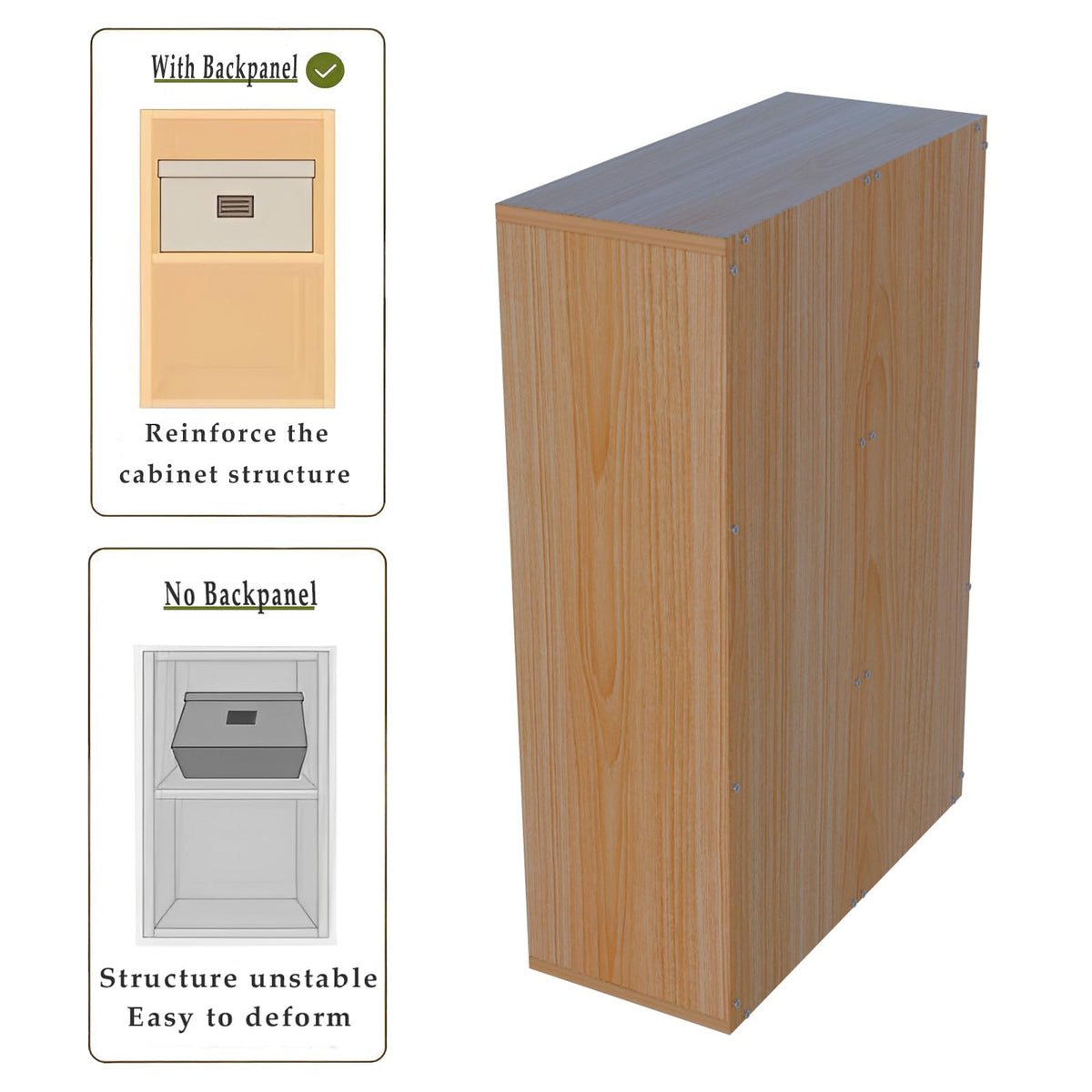 OSCHF 6-Cube Storage Shelf Bookcase - Wooden 3-Tier Floor Standing Open Bookshelf for Home and Office, Display Cabinet, Oak