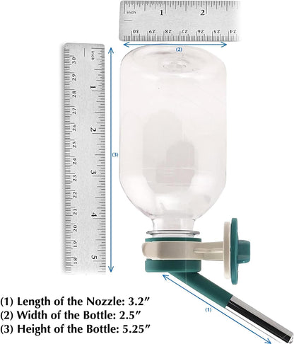 Choco Nose Patented No-Drip Water Bottle/Feeder for Guinea Pigs/Hamsters/Bunnies/Ferrets/Other Small Pets, Critters and Animals -For Cages, Crates or Wall Mount. 300ML. Nozzle 10mm, Green (C128)