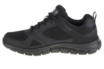 Skechers Men's Track-SYNTAC Sneaker, Black Leather Mesh Black Trim, 9 UK