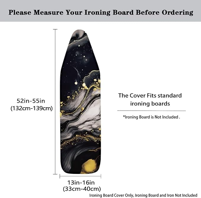 Marble Print Ironing Board Cover Protector Dirt-Resistant Iron Board Cover