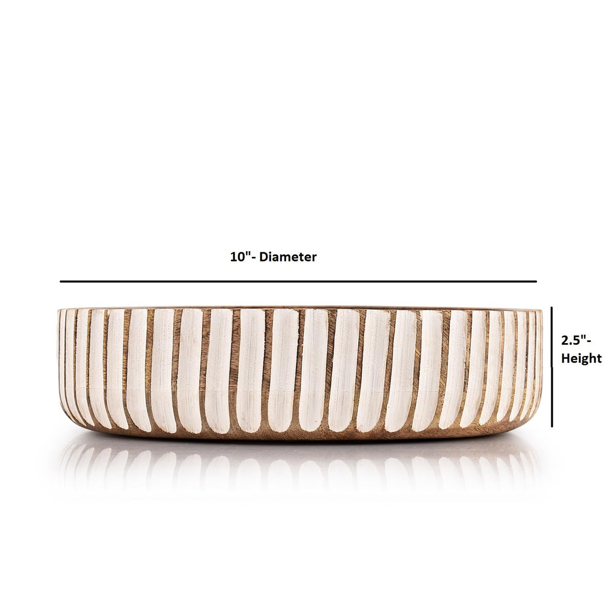 Kimona Fruit Bowls Wood Fruit Bowl or Decorative Bowl for Table Décor for Kitchen Counter or Farmhouse Christmas Centerpiece (10" X 10" X 2.5")