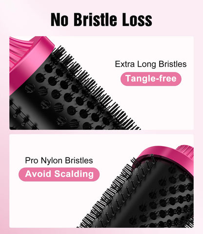Terviiix Thermal Brush Get Voluminous Style, Quick Heating Hot Brush, Ceramic Tourmaline Ionic Heated Curling Iron, Digital Display 9 Temperatures Curling Wand, Dual Voltage, 1.5 Inch