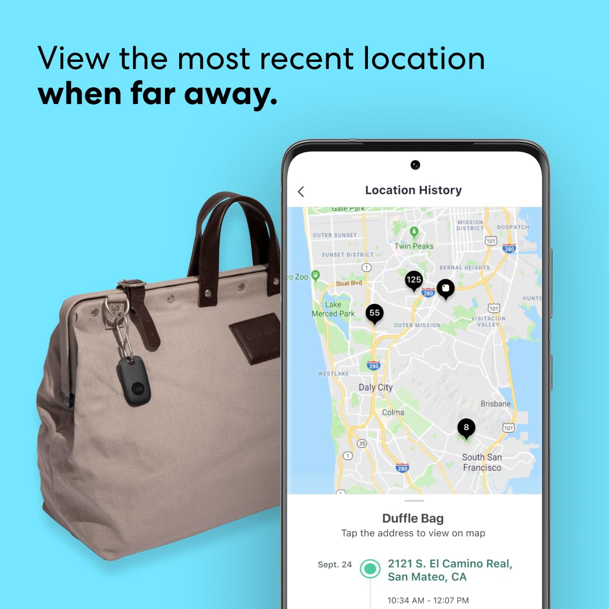 Tile Pro (2022) Bluetooth Item Finder, 1 Pack, 120m finding range, works with Alexa and Google Smart Home, iOS and Android Compatible, Find your Keys, Remotes & More, Black