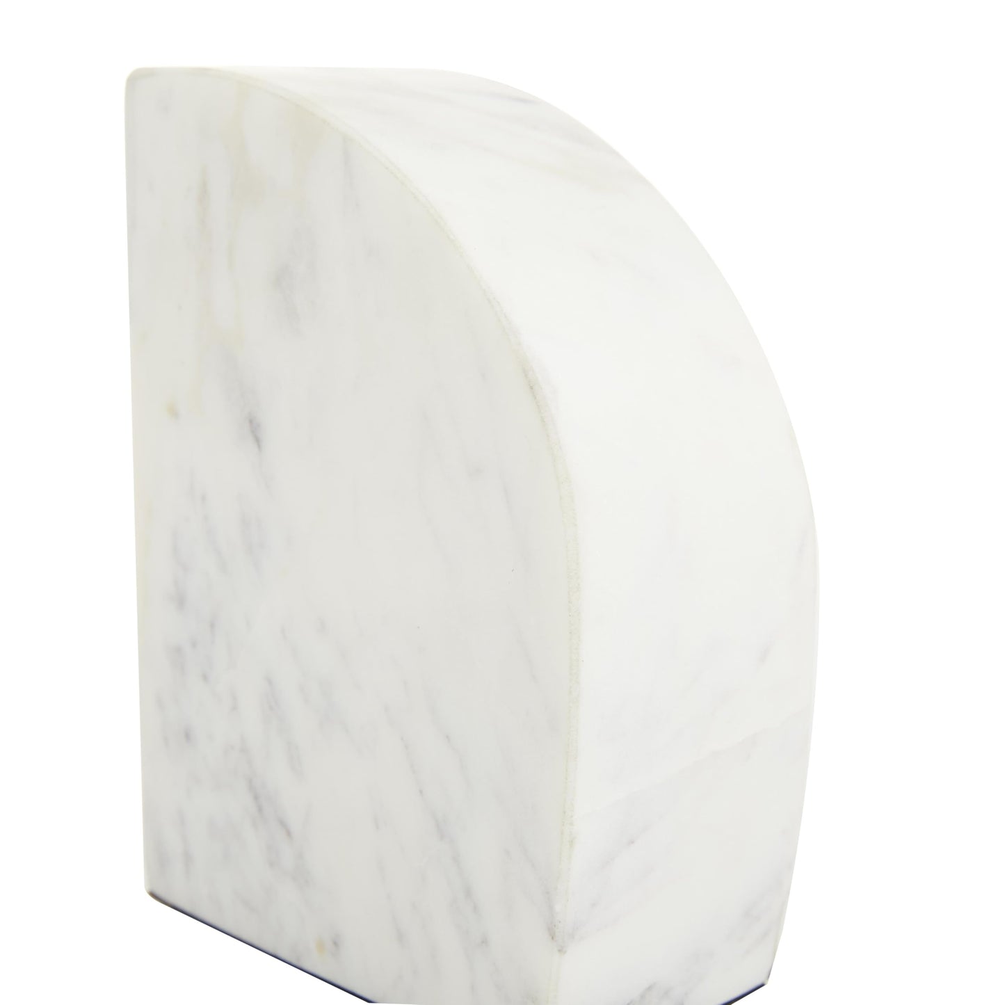 CosmoLiving by Cosmopolitan Marble Geometric Bookends with Gold Inlay, Set of 2 4"W, 6"H, White