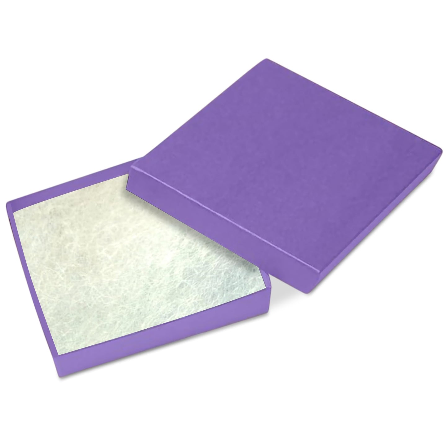 Novel Box 15 Pack Purple Jewelry Gift Box 3.5x3.5x0.87in with Cotton Filled | Cardboard Jewelry Box | Gift Boxes with Lids Made in USA | Boxes for Bracelet Necklace Ring Earrings.