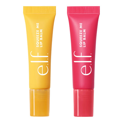 e.l.f. Squeeze Me More Lip Balm Duo, Moisturizing Balm For A Sheer Tint Of Color, Made With Hyaluronic Acid, Vegan & Cruelty-Free, Cherry & Bubblegum