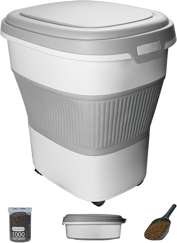 28-30Lbs Dog Food Storage Container, Collapsible Dog Food Container