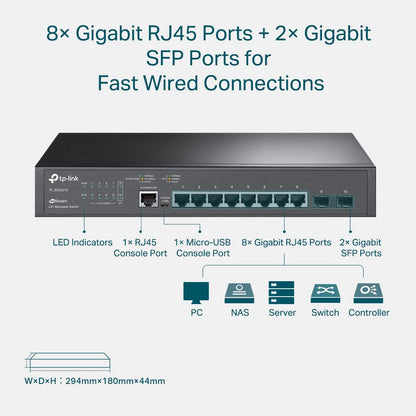 TP-Link TL-SG2008 V3 8 Port Gigabit Smart Managed Switch Omada SDN Integrated IPv6 Static Routing L2/L3/L4 QoS, IGMP & Link Aggregation 5 Year Manufacturer Warranty Powered By PoE