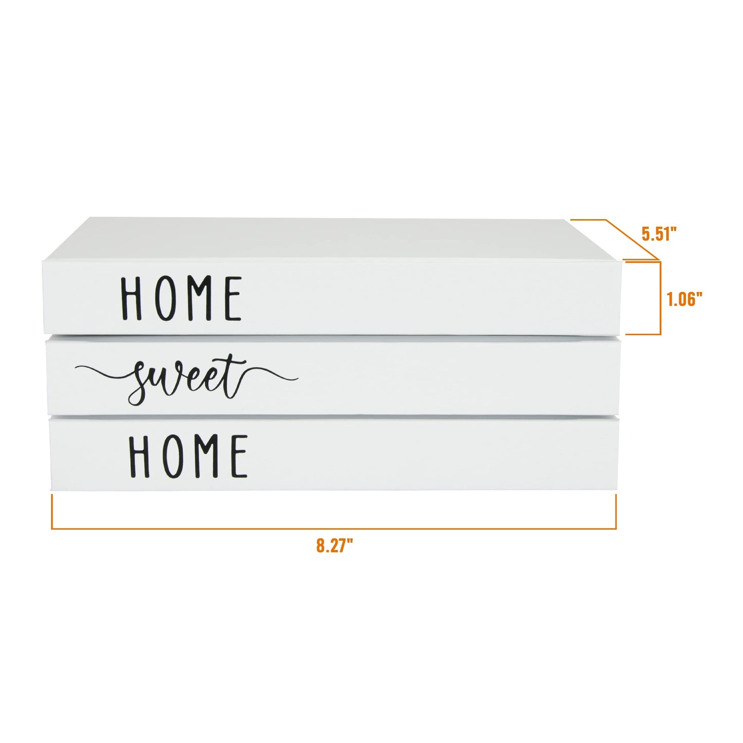 White Decorative Faux Books for Farmhouse & Living Room Decor - Coffee Table & Shelf Accent, Home Sweet Home