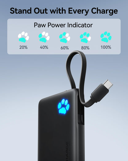 INIU 45W Portable Charger, 10000mAh Built-in USB C Cable Fast Charging Power Bank, Small Type C Battery Pack, Powerbank for iPhone 17 16 15 14, iPad, Samsung S25 S24 etc. Travel Camping Essentials