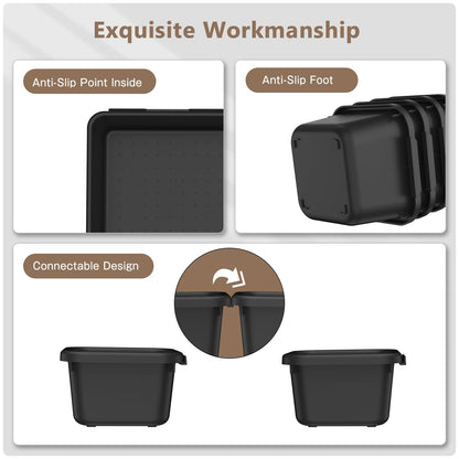 A-LUGEI【𝟲𝟵𝗣𝗰𝘀】【𝟱 𝗦𝗶𝘇𝗲】 Tool Box Organiser Tray Divider Set, 【Black】 Desk Drawer Organiser, Garage Organisation and Storage Toolbox Accessories Rolling Tool Chest Cart Cabinet Workbench