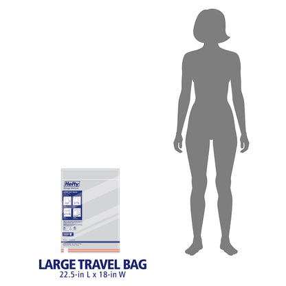 Hefty Shrink-Pak Large Travel Bags - Airtight Storage Bags for Maximum Space Saving, Travel Essentials, Ideal for Packing, Durable, Reliable Compression with Sealed Protection