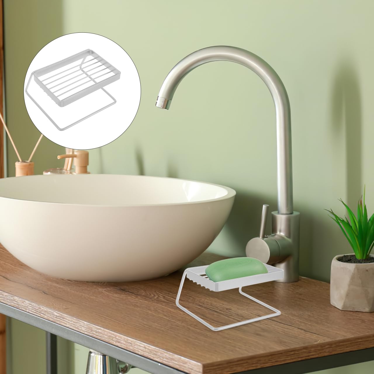 SEWACC Stainless Steel Soap Dish with Self Draining Tray Shower Soap Holder for Bathroom and Kitchen Bar Storage Box 4.64X4.25X2.55In
