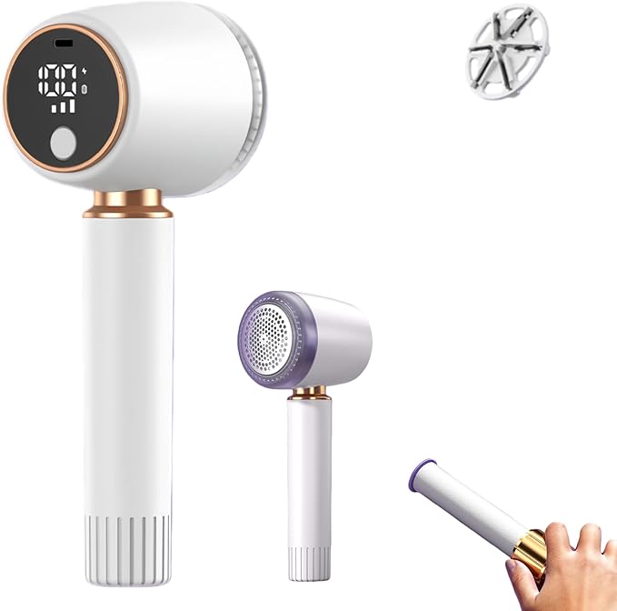 New Fabric Shaver and Lint Remover 2-in-1, Rechargeable Electric Clothes